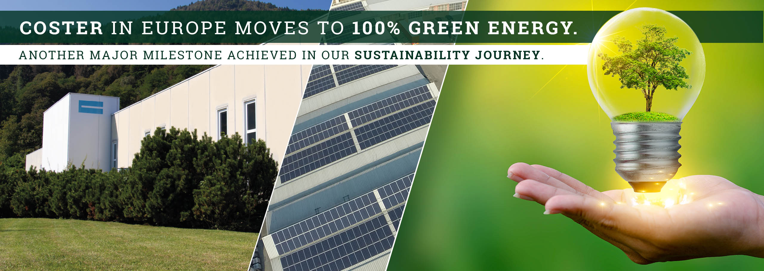 Coster in Europe moves to 100% green energy