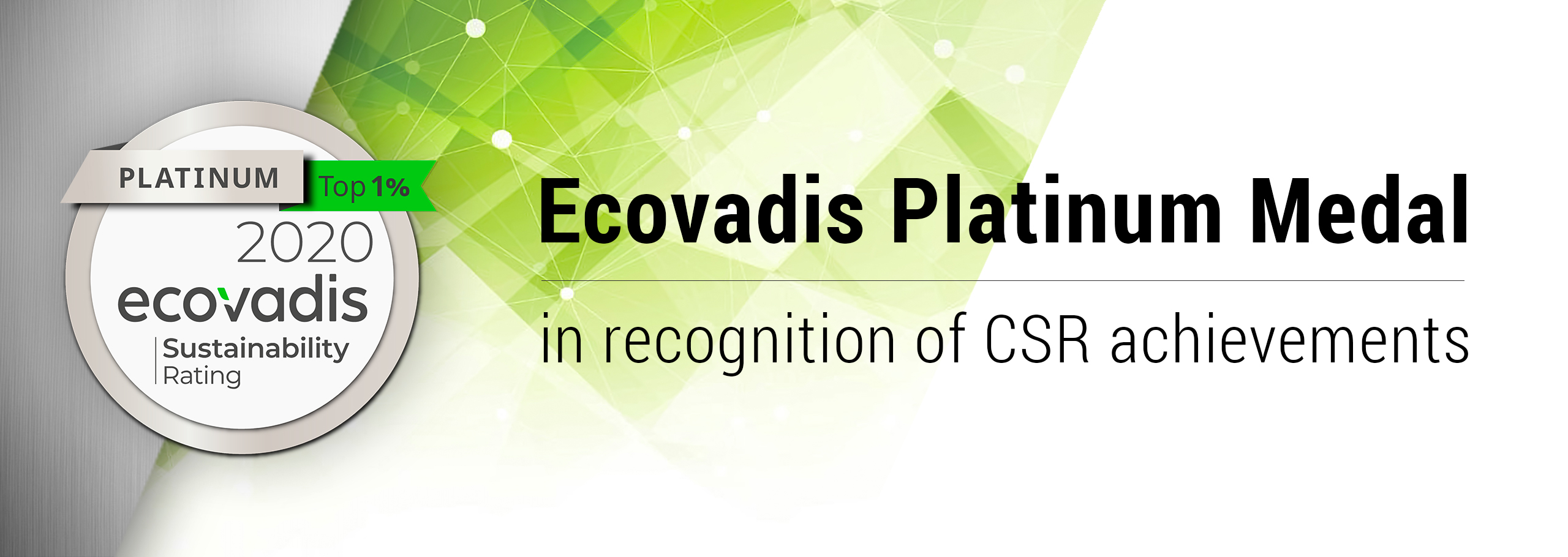 Ecovadis Platinum medal