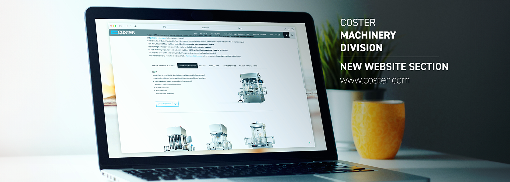 Coster unveils its new website section of the Machinery Division
